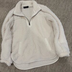 Abercrombie & Fitch Soft White Sherpa Pullover